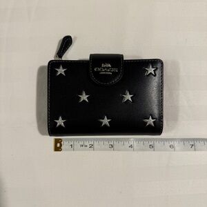 COACH Medium Corner Zip Wallet With Star Print